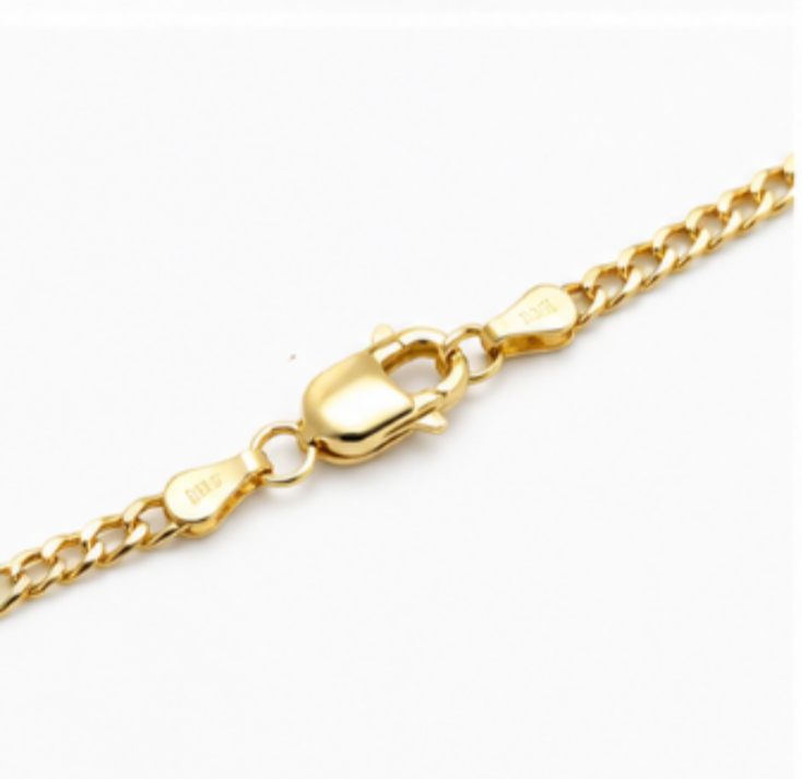 Cadena corte brillo oro 10k -2.5mm.