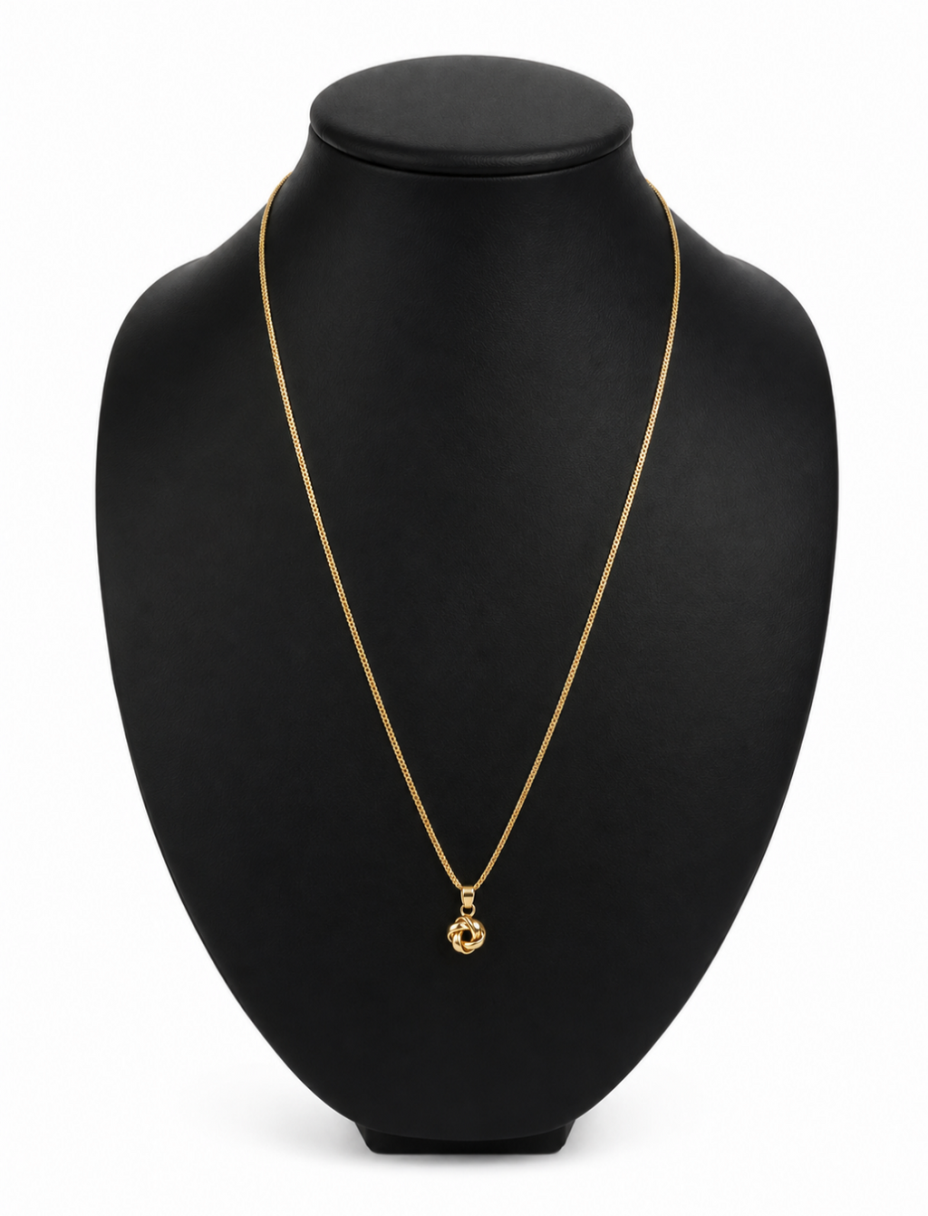 Franco chain with Knot charm. 10kt Gold - 1.5mm/22".