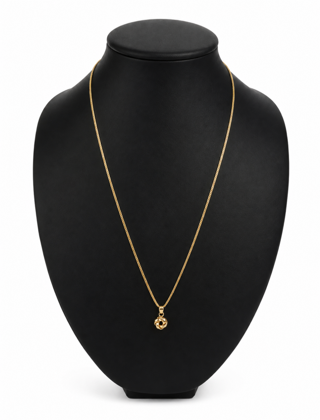Franco chain with Knot charm. 10kt Gold - 1.5mm/22".