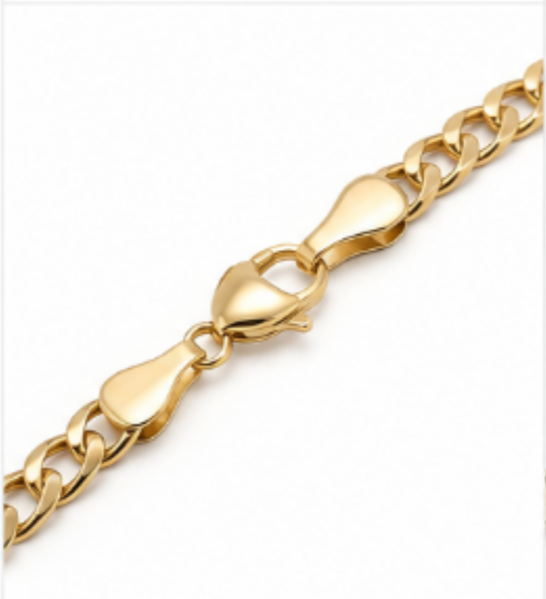Solid 10k Gold Glitter Cut Chain.