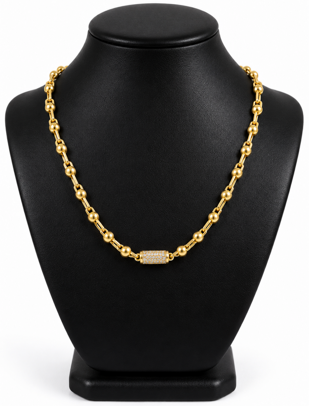 10K Gold Chain with Brilliant Central Detail