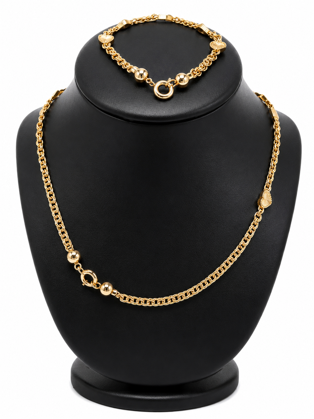 10k gold choker and bracelet set.