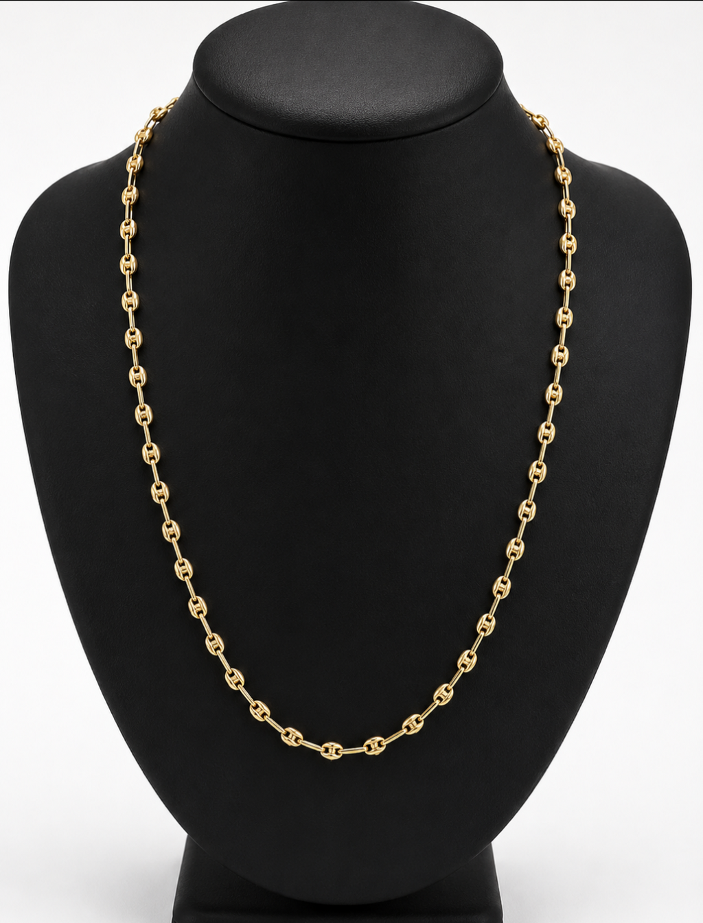 Cadena Mariner de Oro Italiano 10K – 4 mm × 22".