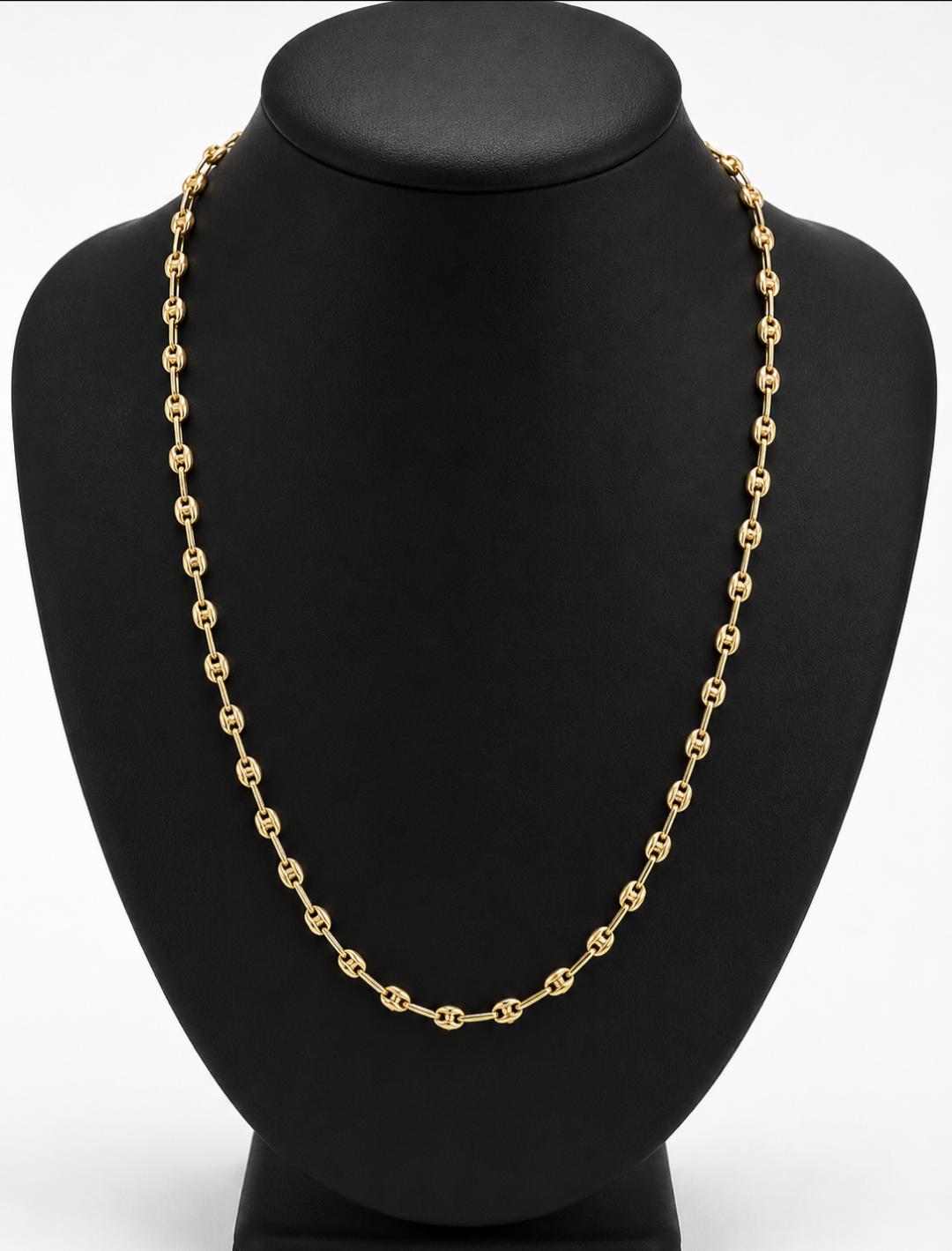 Cadena Mariner de Oro Italiano 10K – 4 mm × 22".