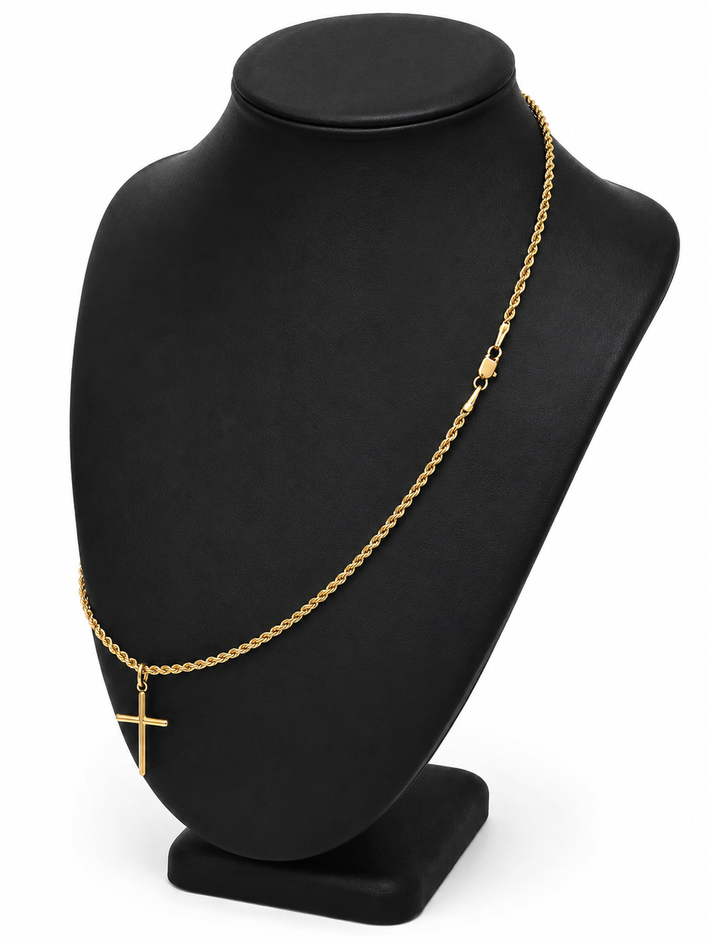 10k Gold Twisted Chain + Cross Pendant.