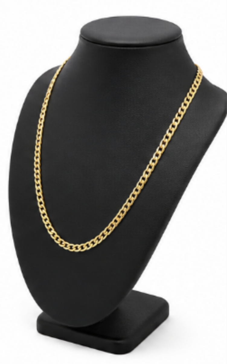Solid 10k Gold Glitter Cut Chain.